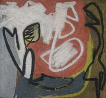 Gnawa, 1999, oil stick on canvas, 39 x 43 in